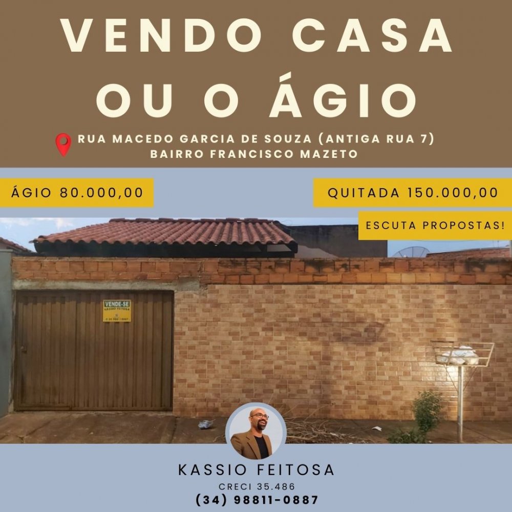 Casa - Venda - Franciso Mazeto - Conceio das Alagoas - MG